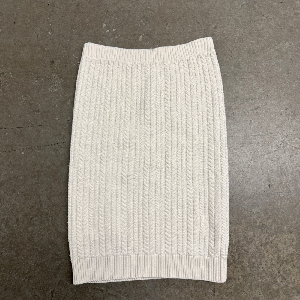 Banana Republic‎ Womens Cream Cable Knit Pencil Skirt White Size Large